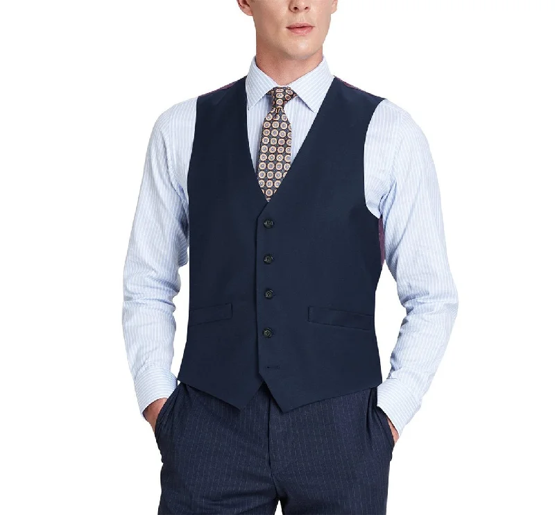 Alessandro Vitello by Renoir Blue Wool Suit Vest Regular Fit Dress Suit Waistcoat 508-19