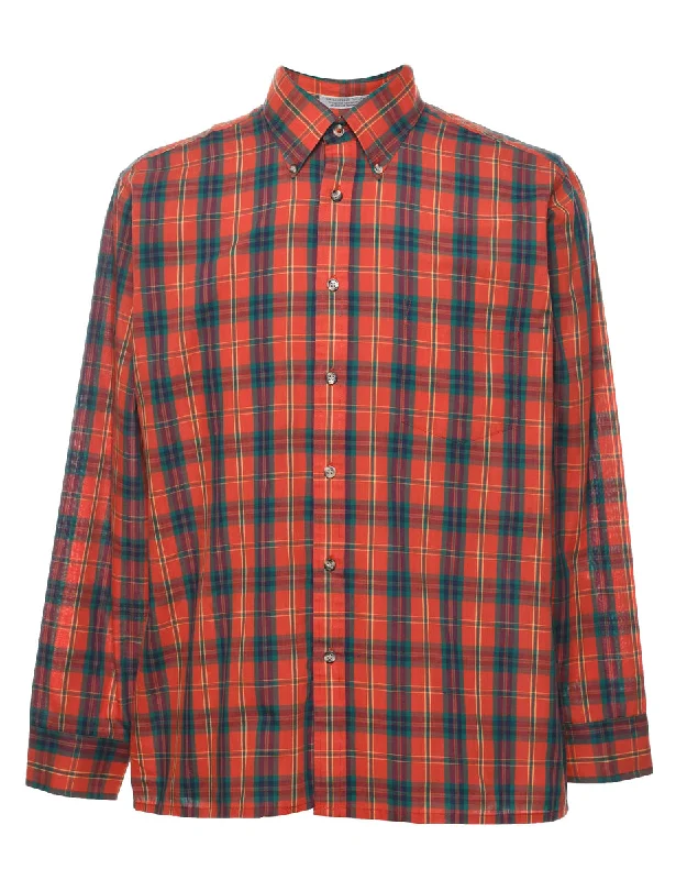 Long Sleeved Checked Shirt - L