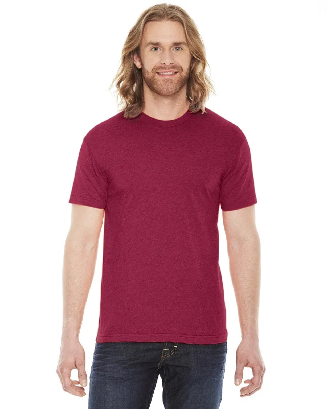 American Apparel Unisex Poly-Cotton Short Sleeve Crewneck | Heather Red