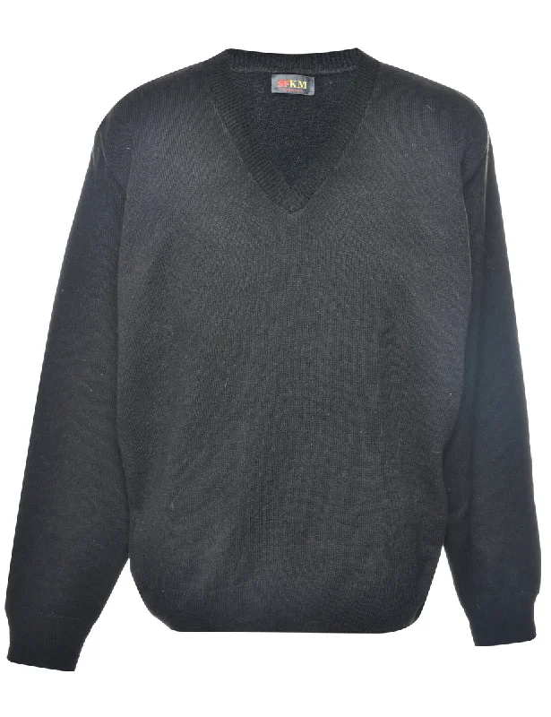 Long Sleeved Black Jumper - L