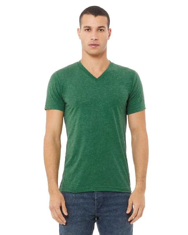 Bella+Canvas Unisex CVC Jersey V-Neck T-Shirt | Hthr Grass Green