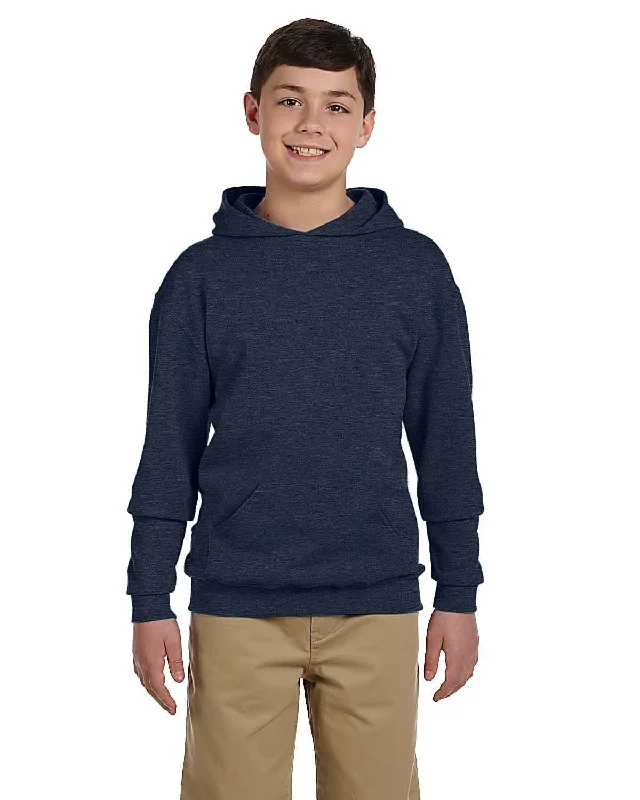 Jerzees Youth 50/50 Fleece Hooded Sweatshirt | Vin Htr Navy