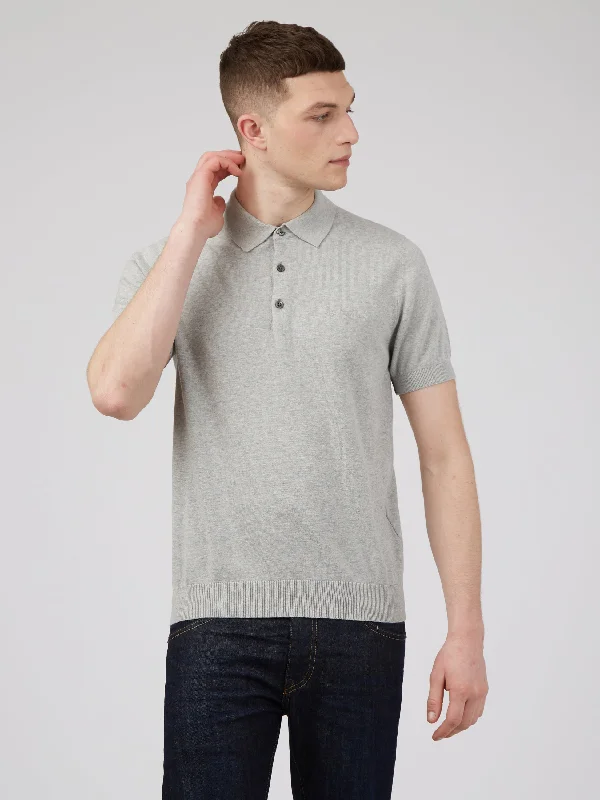 Signature Knit Polo - Steel