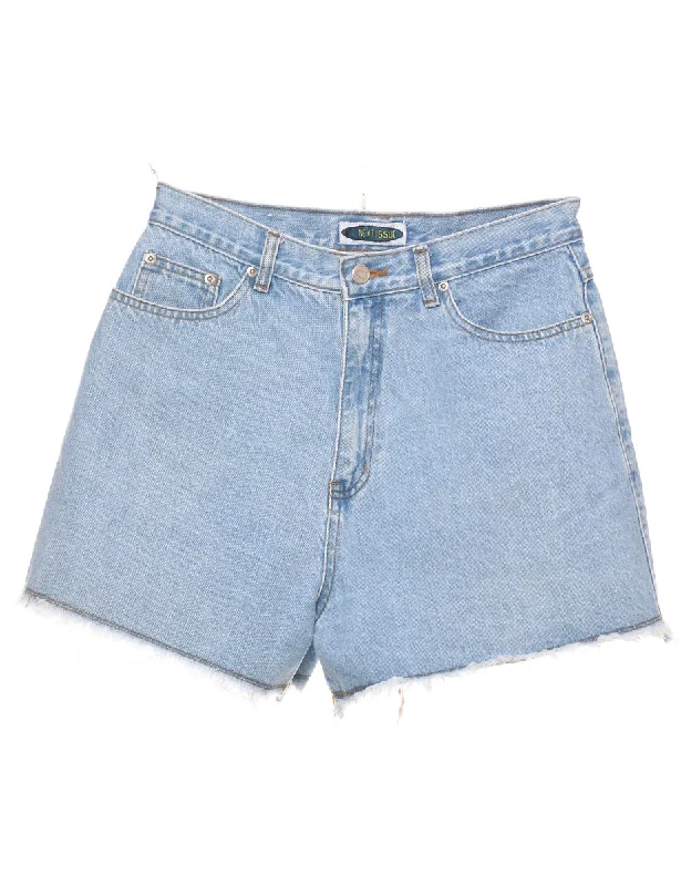 Light Wash Cut-off Denim Shorts - W30 L3