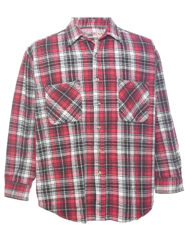 Long Sleeved Checked Shirt - L