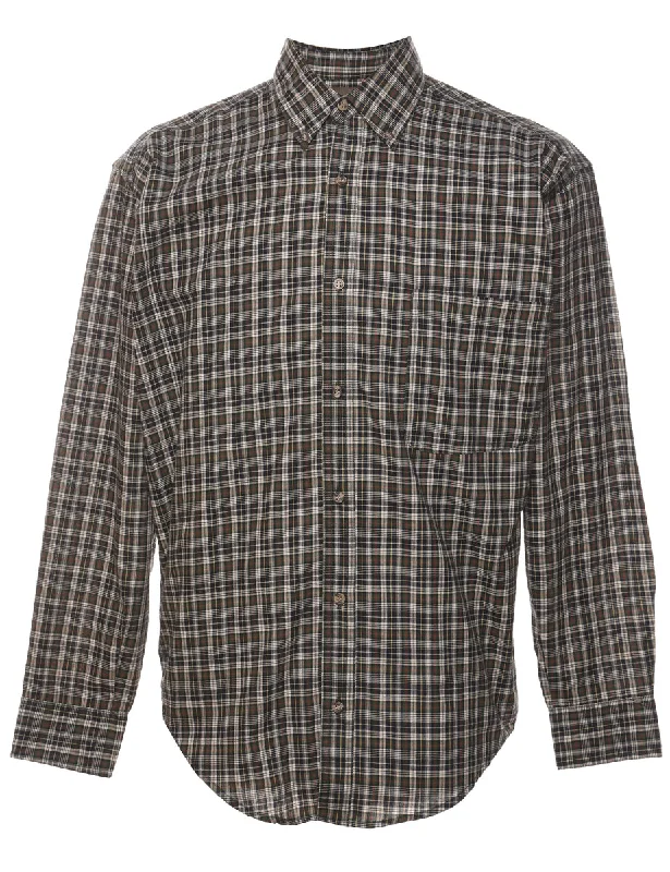 Long Sleeved Checked Shirt - L