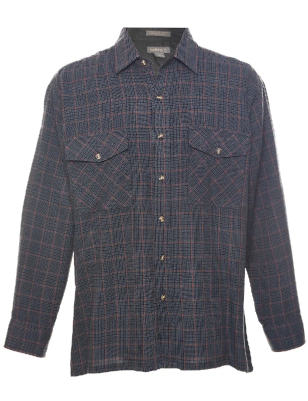 Long Sleeved Checked Shirt - L