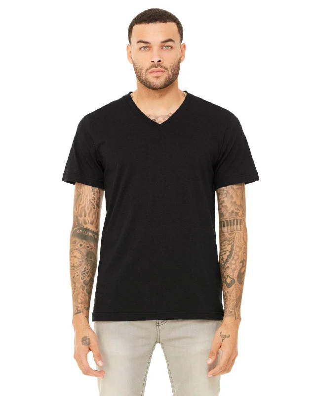 Bella+Canvas Unisex Triblend Short Sleeve V-Neck T-Shirt | Blk Hthr Triblnd