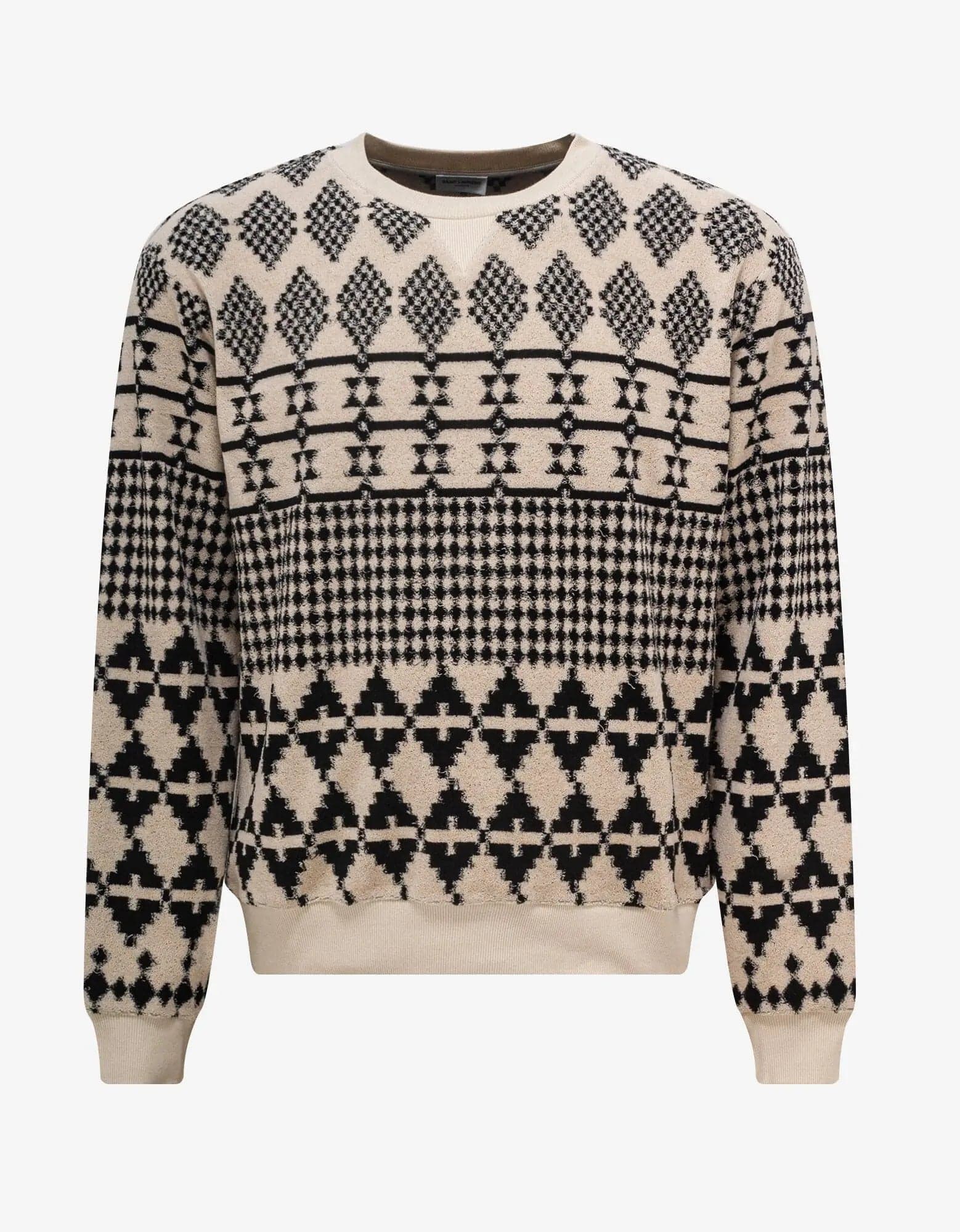 Saint Laurent Neutral Jacquard Sweatshirt