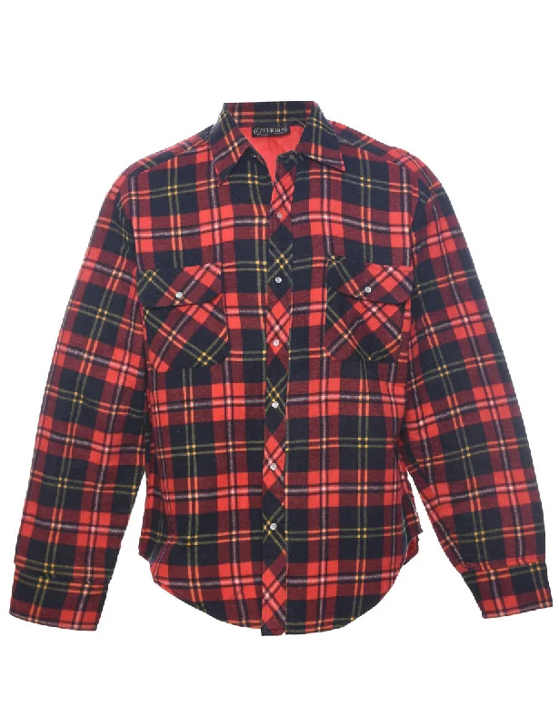 Long Sleeved Checked Shirt - L