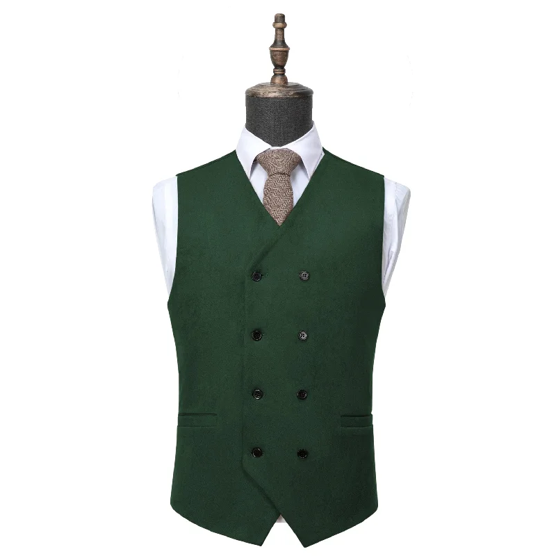 Men's Double Breasted V Neck Suede Vest