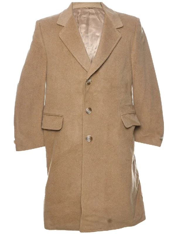 Light Brown Wool Coat - M