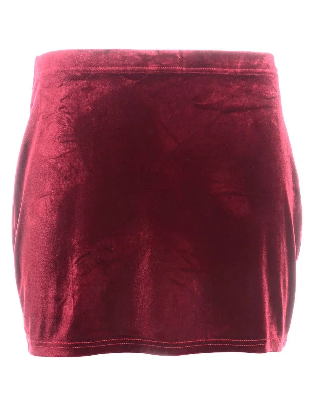 Label Velvet Mini Skirt