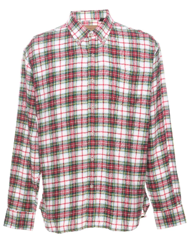 Long Sleeved Checked Shirt - L