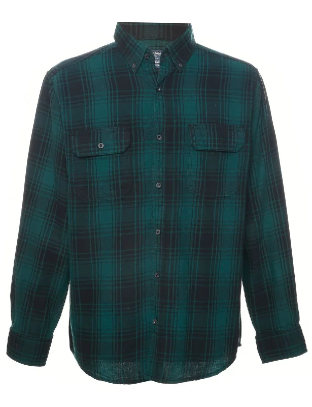 Long Sleeved Checked Shirt - L