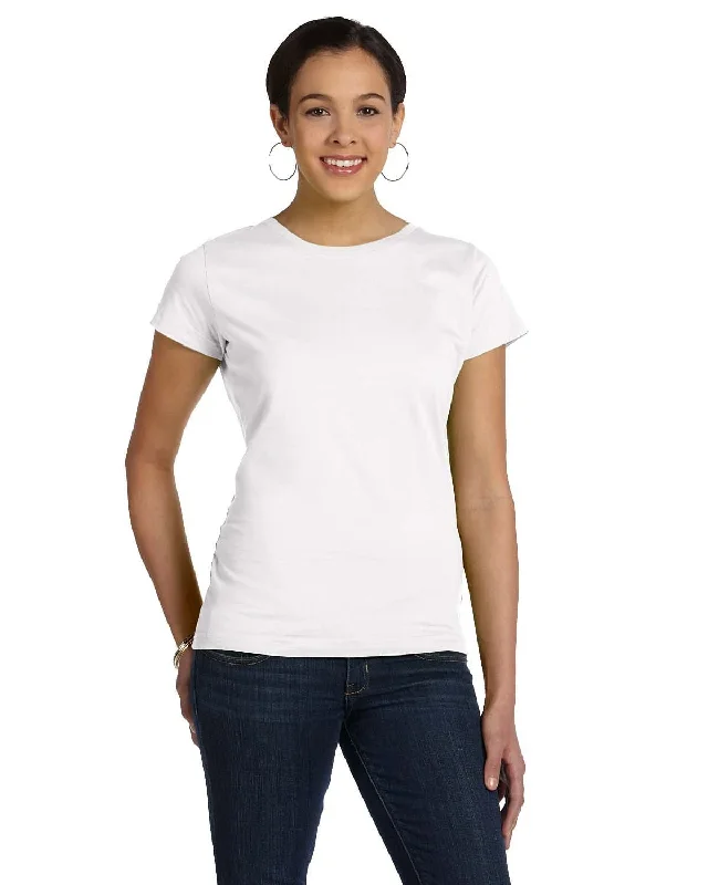 LAT Ladies Fine Jersey Longer Length T-Shirt | White