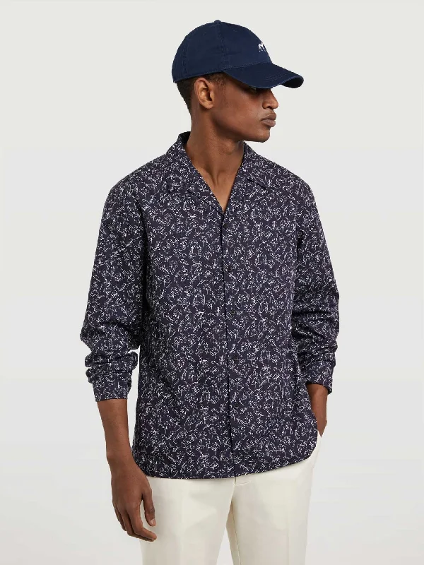 Slim fit cuba collar special edition print shirt