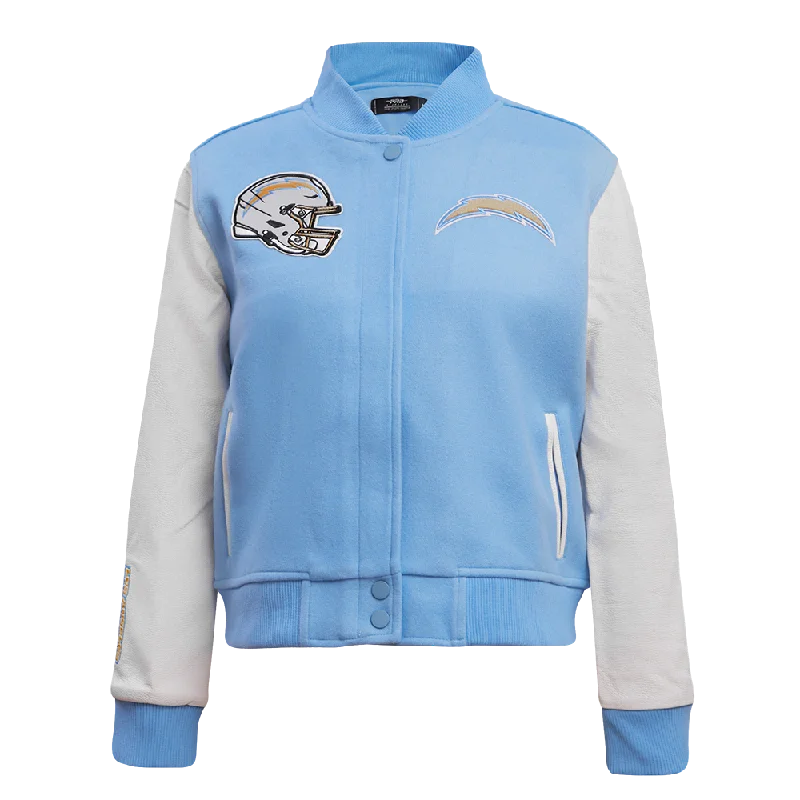 NFL LOS ANGELES CHARGERS CLASSIC WOMEN'S WOOL VARSITY JACKET (UNIVERSITY BLUE/WHITE)