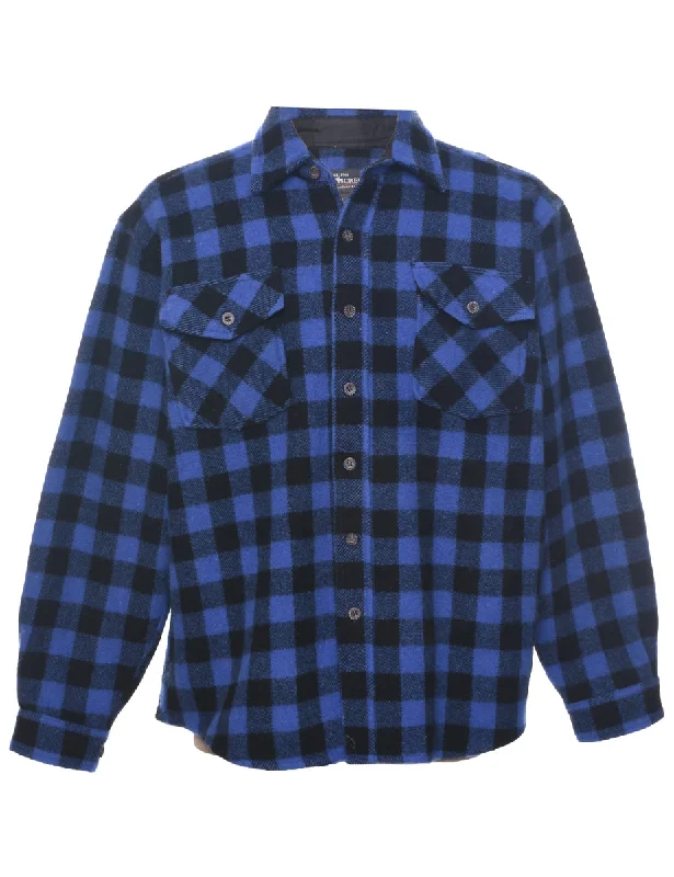 Long Sleeved Checked Shirt - L