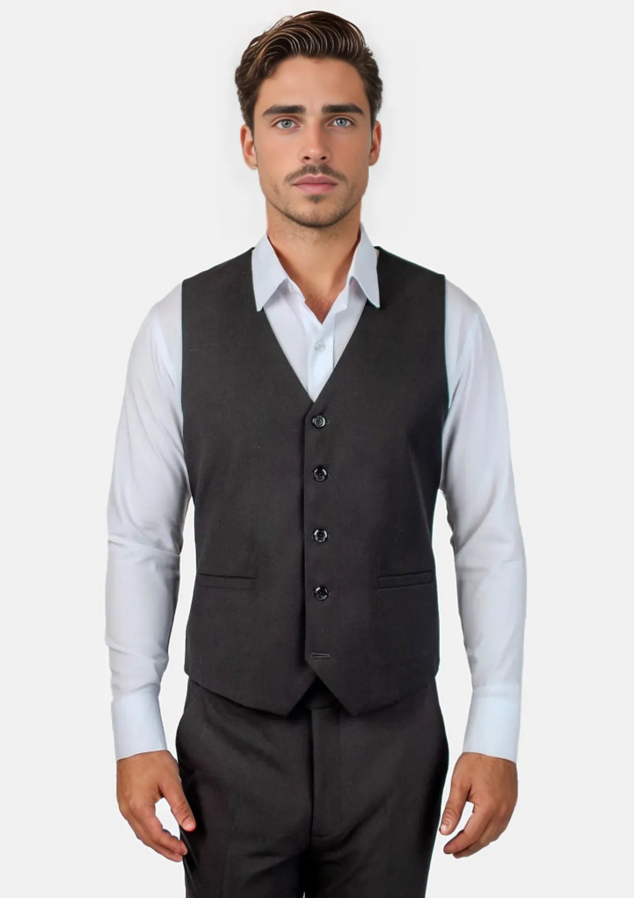 Black Crosshatch Vest