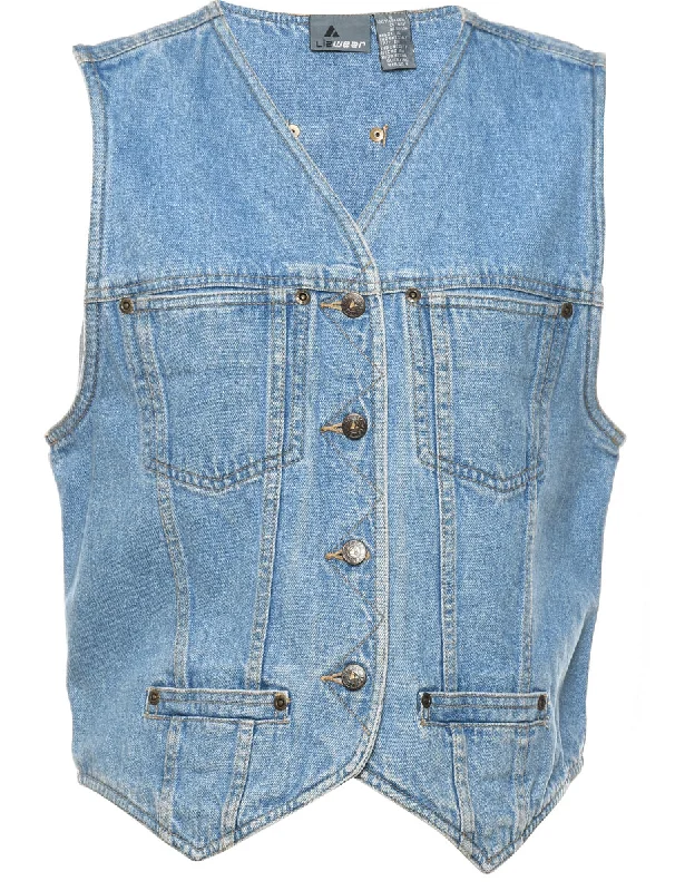 Light Wash 1990s Denim Jacket Vest - S