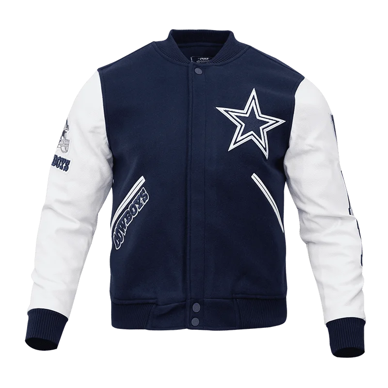 NFL DALLAS COWBOYS CLASSIC WOOL MEN'S VARSITY JACKET (MIDNIGHT NAVY/WHITE)