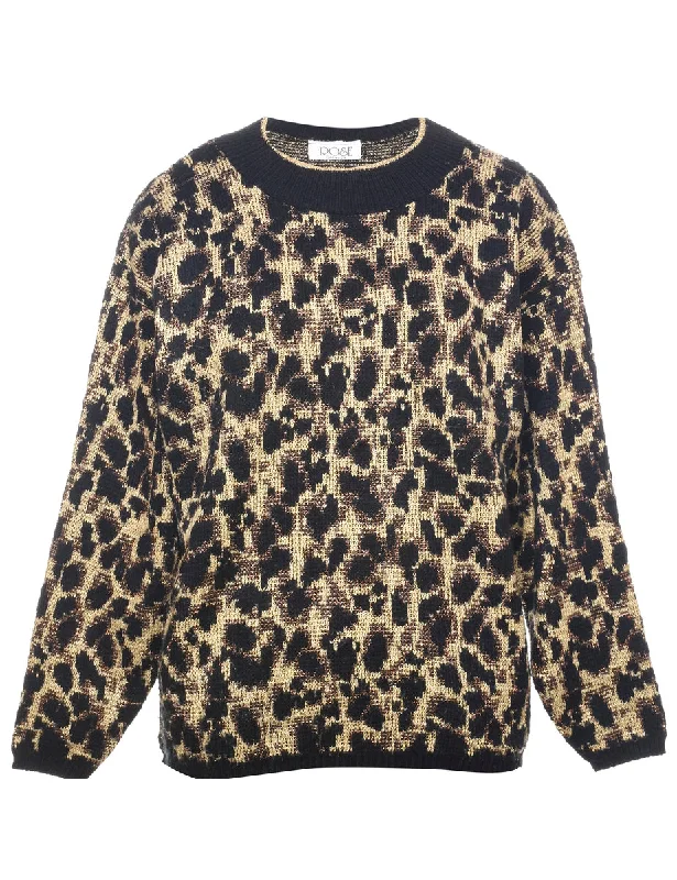 Leopard Pattern Jumper - L