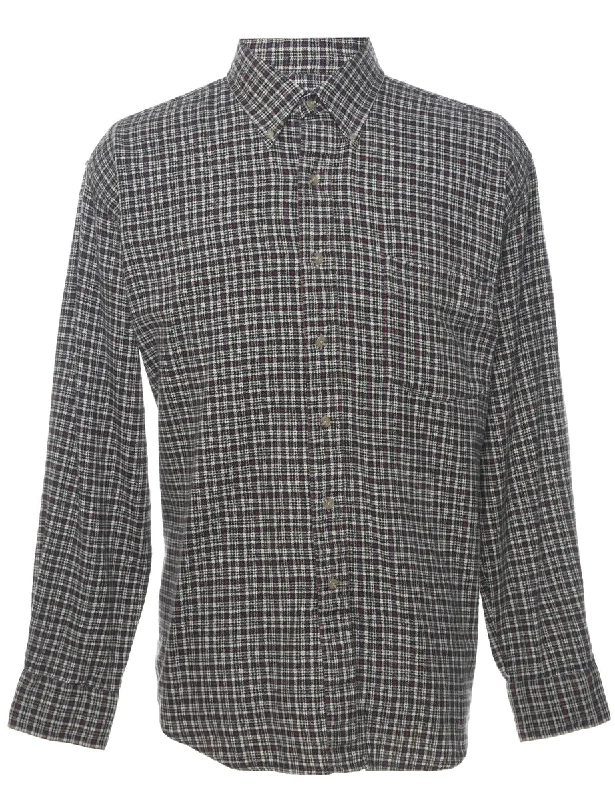 Long Sleeved Checked Shirt - L