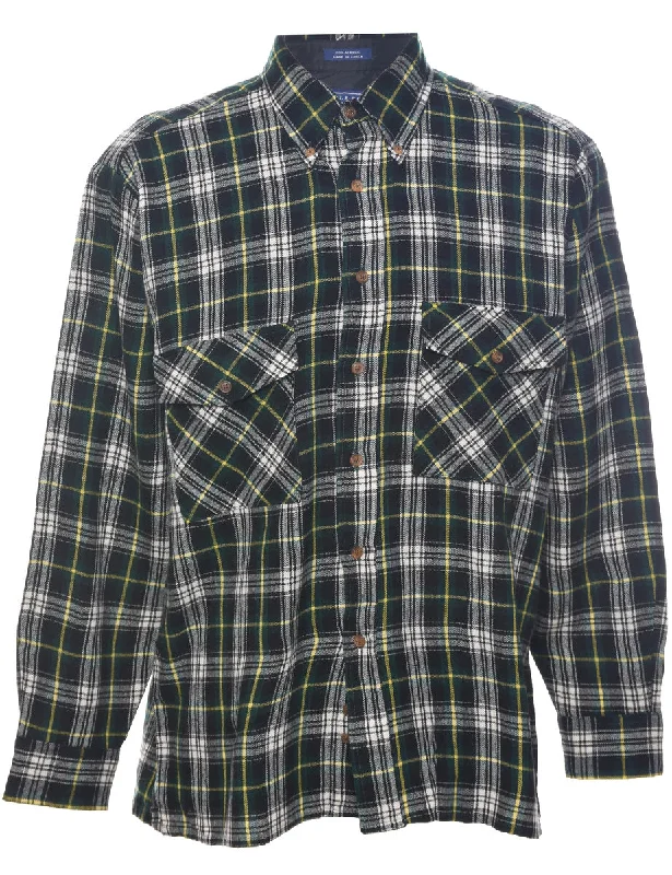 Long Sleeved Checked Shirt - L