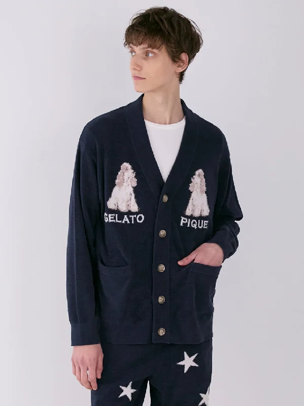 MEN'S Air Moco Dog Jacquard Button Up Cardigan