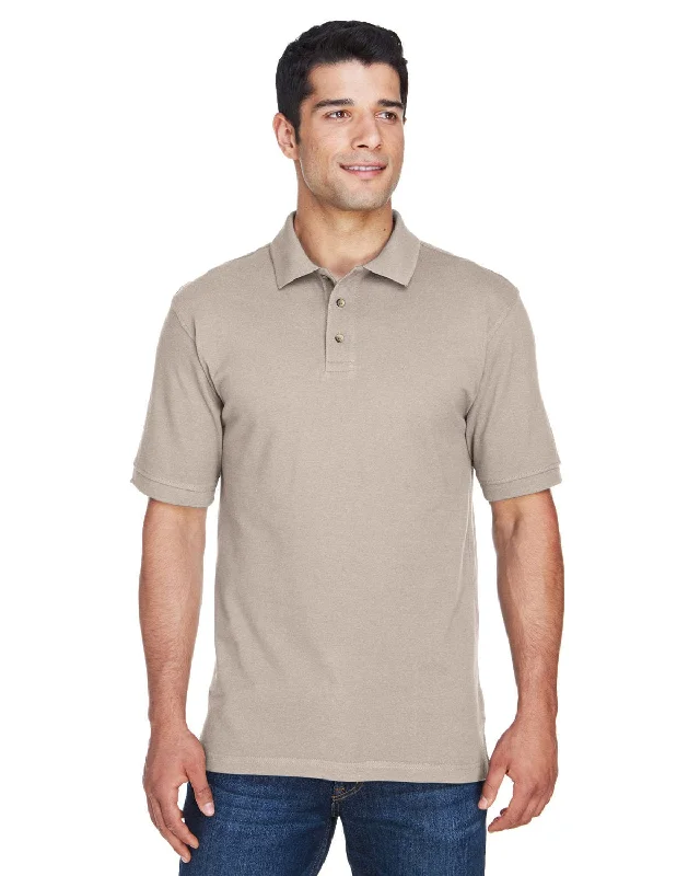 Harriton Cotton Pique Polo Shirt | Stone