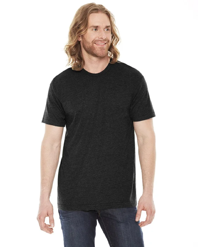 American Apparel Unisex Poly-Cotton Short Sleeve Crewneck | Heather Black