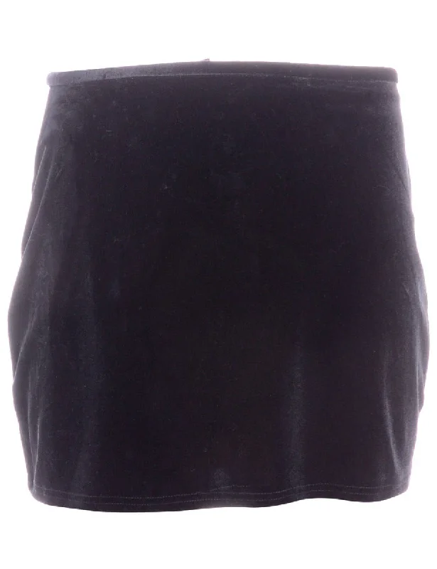 Label Velvet Mini Skirt