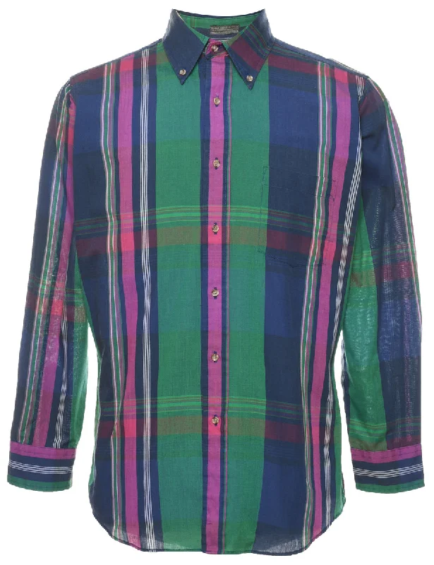 Long Sleeved Checked Shirt - M