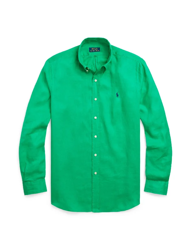 Polo Ralph Lauren Custom Fit Linen Shirt Green