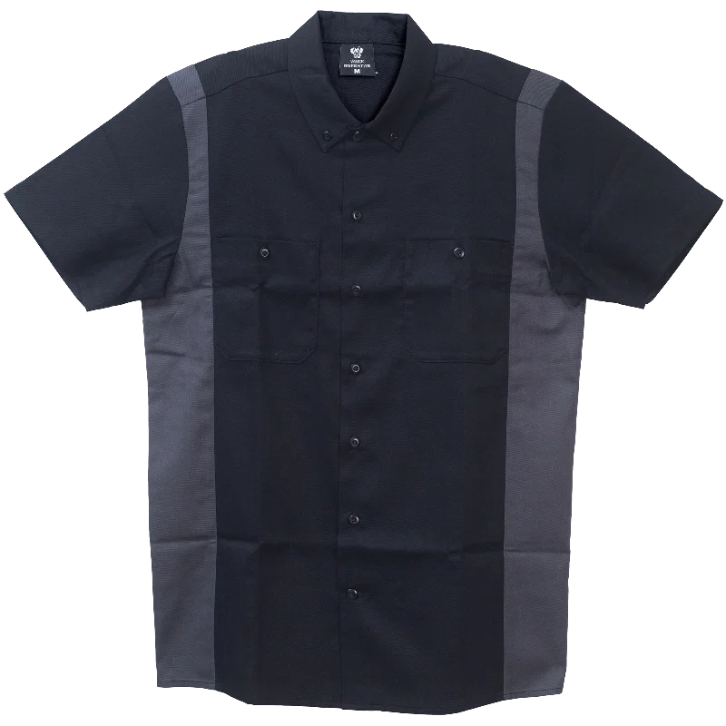 VB771BG - Men's Work Shirts Black with Grey sides