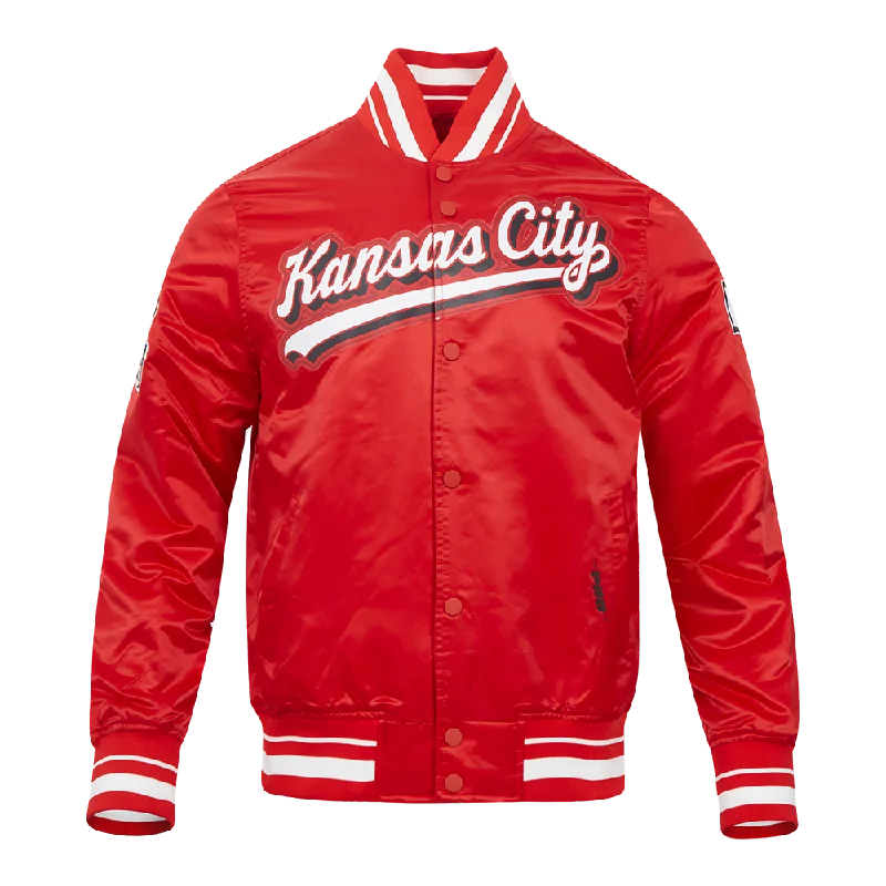 NFL KANSAS CITY CHIEFS SCRIPT TAIL MEN'S SATIN JACKET (RED)