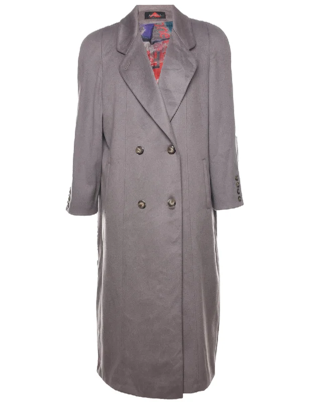 Light Grey Wool Coat - L