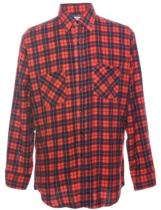 Long Sleeved Checked Shirt - L