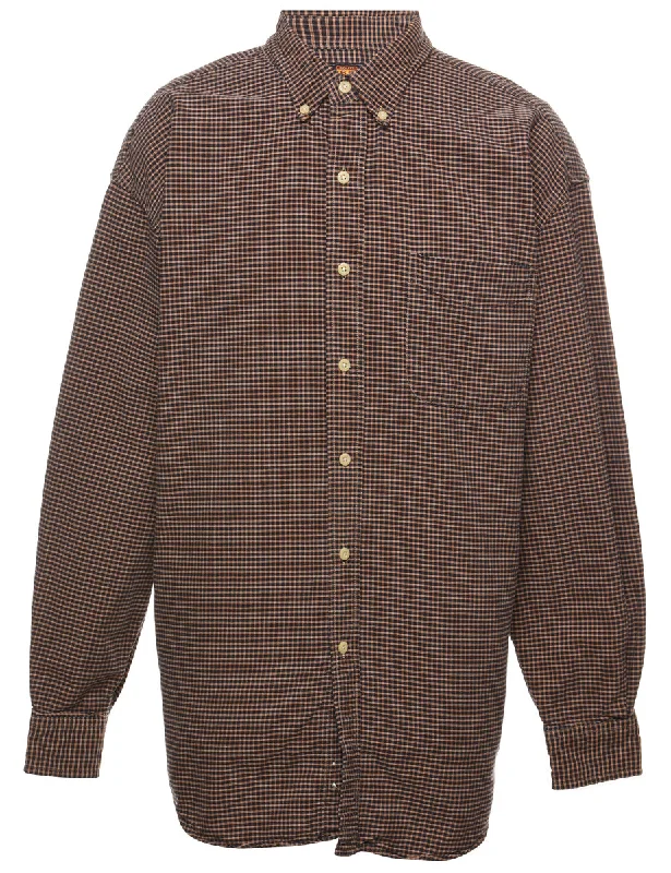 Long Sleeved Checked Shirt - L