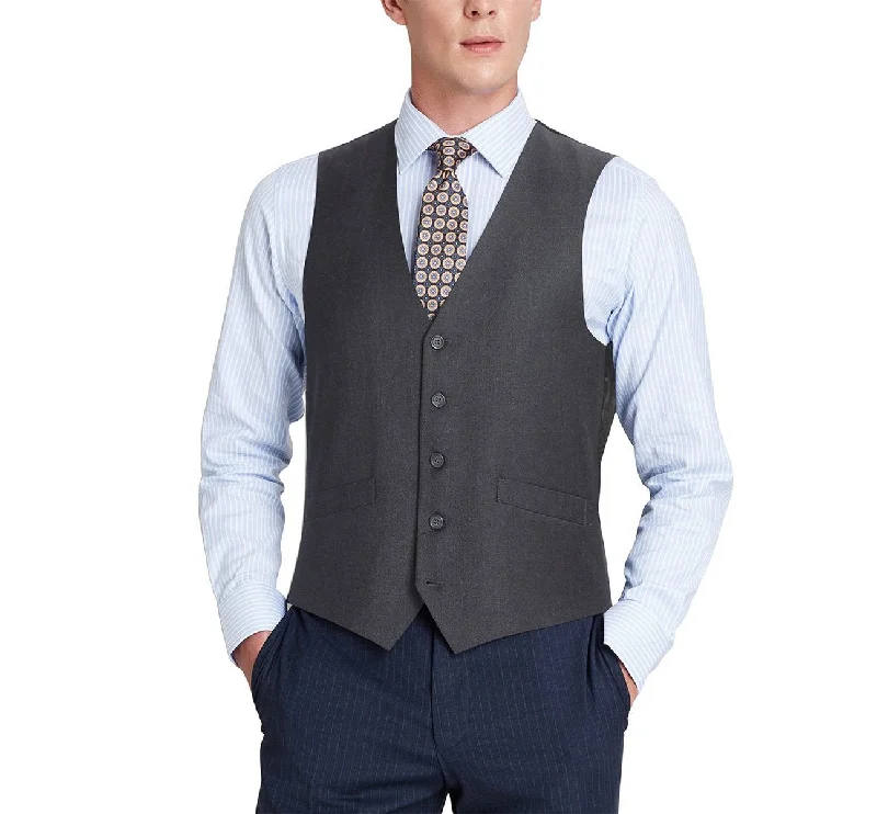 Alessandro Vitello by Renoir Charcoal Button Formal Suit Vest Regular Fit Suit Waistcoat 202-1