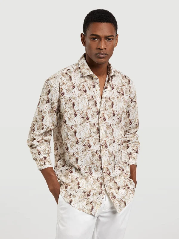 Slim fit special edition linen print shirt