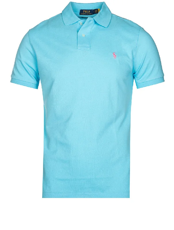 Basic Kurzarm Polo Türkis