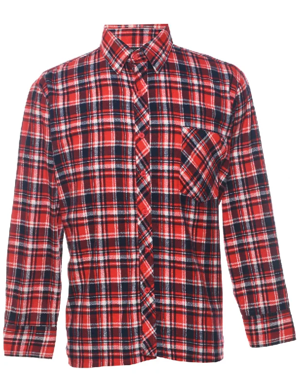 Long Sleeved Checked Shirt - L