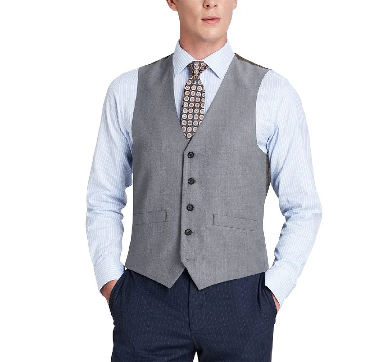 Alessandro Vitello by Renoir Light Grey Wool Suit Vest Regular Fit Dress Suit Waistcoat 508-5