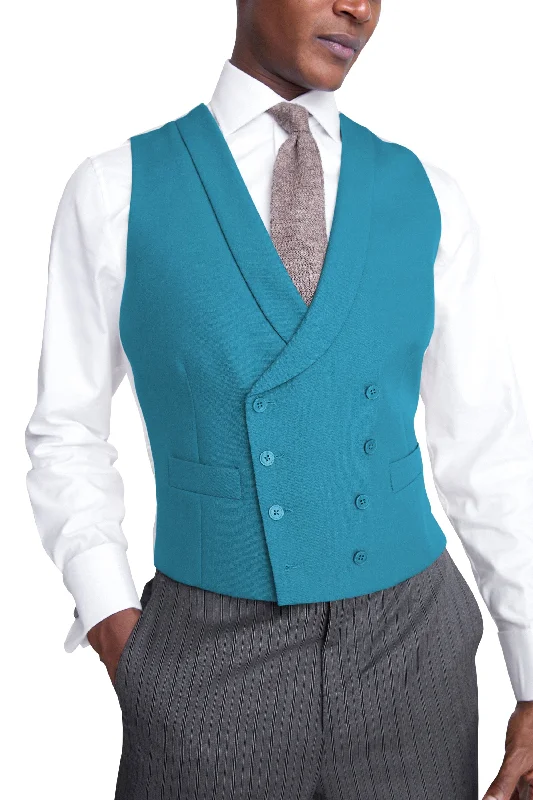 Business Casual Double Breasted Shawl Lapel Men Vest