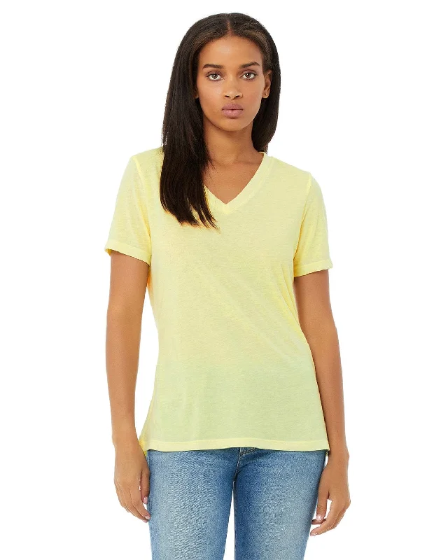 Bella+Canvas Ladies Missy V-Neck T-Shirt | Pale Ylw Trblnd