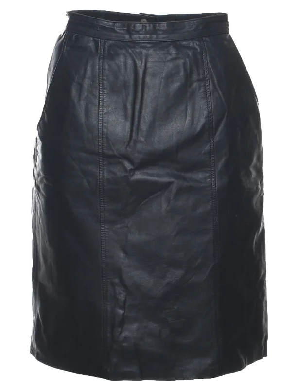 Leather A-line Skirt - XS