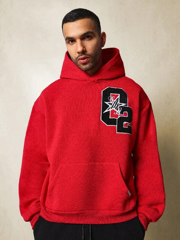 Regular Fit Overhead Hoodie With Applique Badge