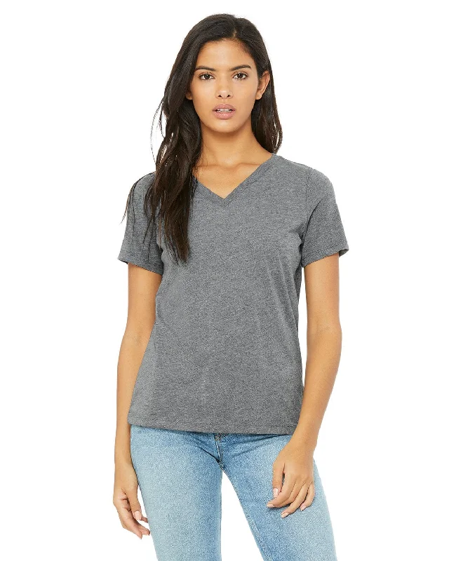 Bella+Canvas Ladies Missy V-Neck T-Shirt | Grey Triblend